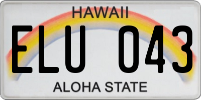 HI license plate ELU043