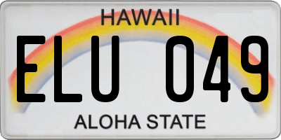 HI license plate ELU049