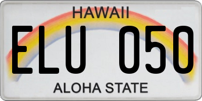 HI license plate ELU050
