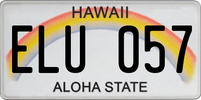 HI license plate ELU057