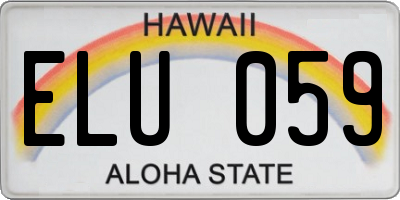 HI license plate ELU059