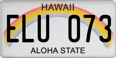 HI license plate ELU073