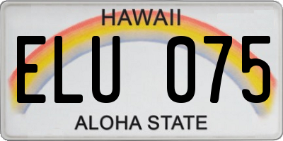 HI license plate ELU075