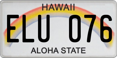 HI license plate ELU076