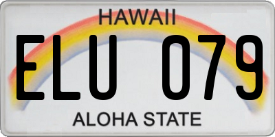 HI license plate ELU079