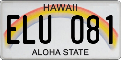 HI license plate ELU081
