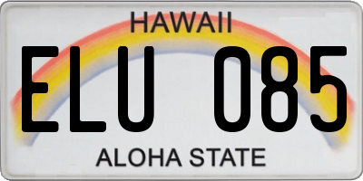 HI license plate ELU085