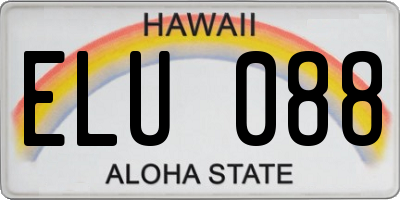 HI license plate ELU088