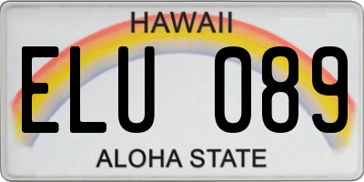 HI license plate ELU089