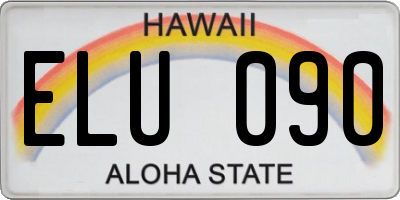HI license plate ELU090