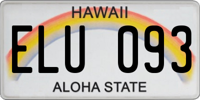 HI license plate ELU093