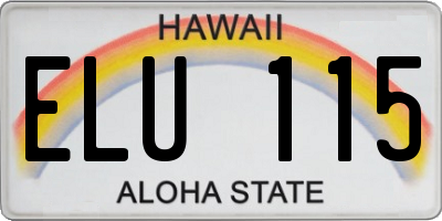 HI license plate ELU115