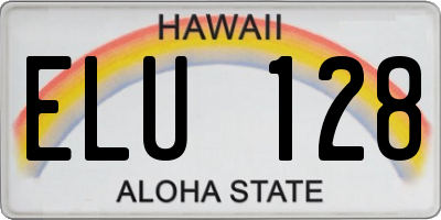 HI license plate ELU128