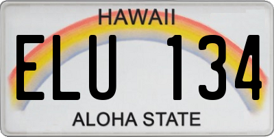 HI license plate ELU134