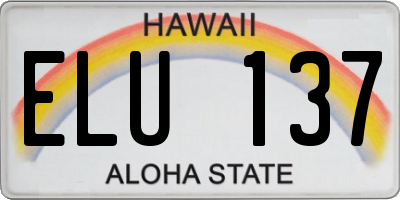 HI license plate ELU137