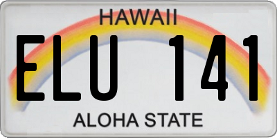 HI license plate ELU141