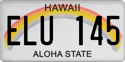 HI license plate ELU145