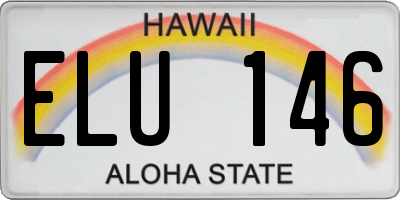 HI license plate ELU146