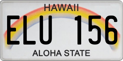HI license plate ELU156