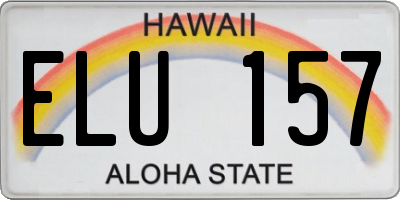 HI license plate ELU157
