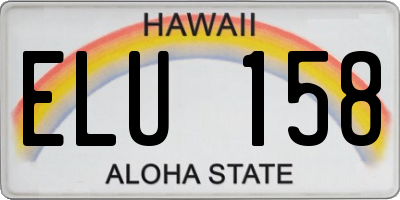 HI license plate ELU158