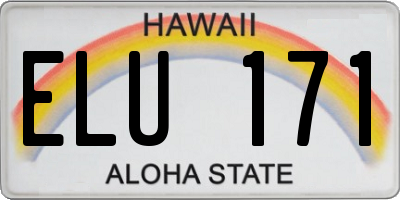 HI license plate ELU171