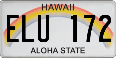 HI license plate ELU172