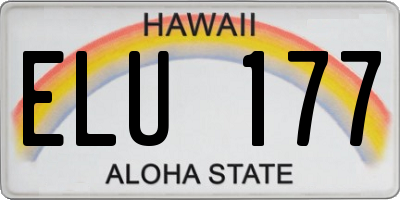 HI license plate ELU177