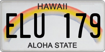 HI license plate ELU179
