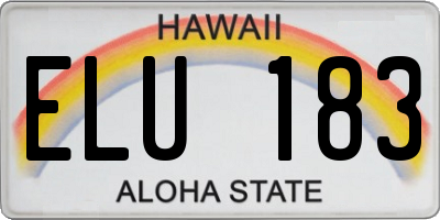 HI license plate ELU183