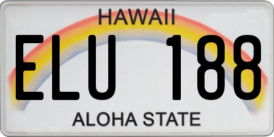 HI license plate ELU188