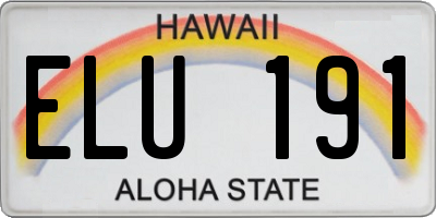 HI license plate ELU191