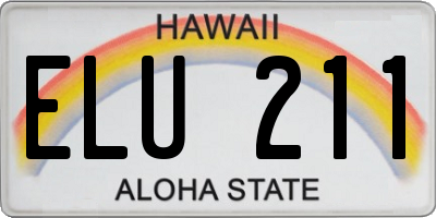 HI license plate ELU211