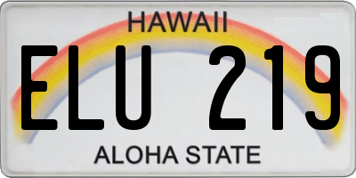 HI license plate ELU219