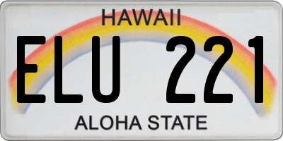 HI license plate ELU221