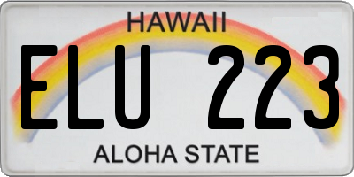 HI license plate ELU223