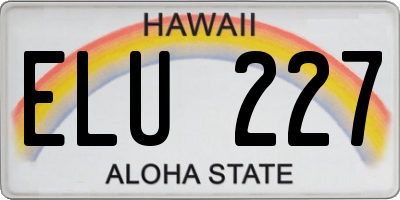 HI license plate ELU227
