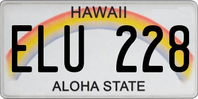 HI license plate ELU228