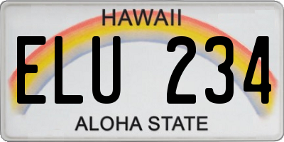HI license plate ELU234