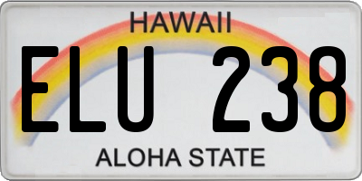 HI license plate ELU238