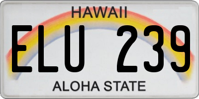 HI license plate ELU239