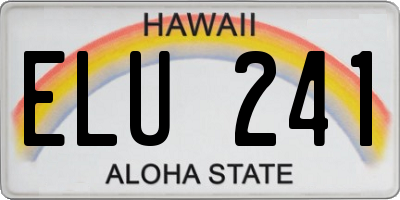 HI license plate ELU241
