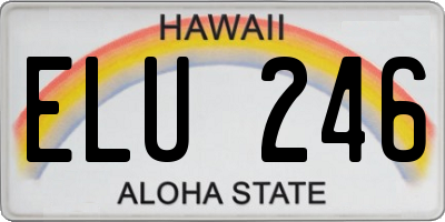 HI license plate ELU246