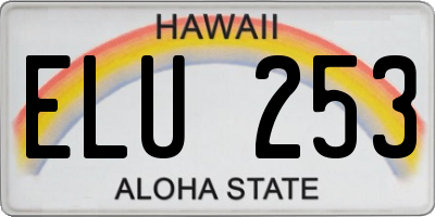 HI license plate ELU253