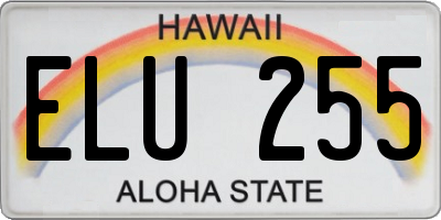 HI license plate ELU255