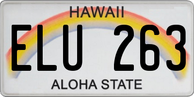 HI license plate ELU263