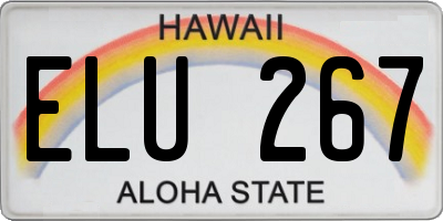 HI license plate ELU267