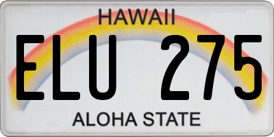 HI license plate ELU275