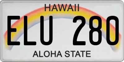 HI license plate ELU280