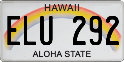HI license plate ELU292